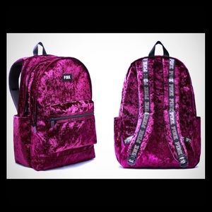 Victoria's Secret Pink Velvet Campus Bookbag